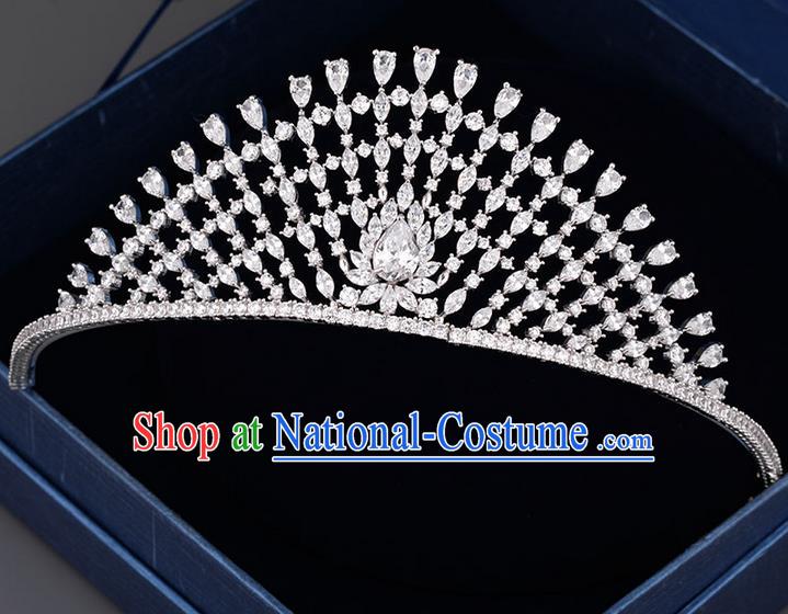 Traditional Jewelry Accessories, Palace Princess Bride Royal Crown, Imperial Royal Crown, Wedding Hair Accessories, Baroco Style Crystal Zircon Headwear for Women