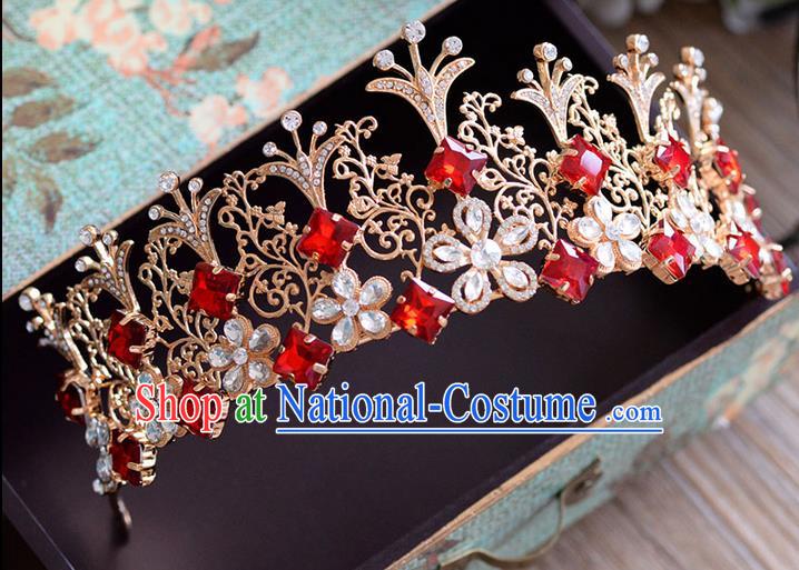 Traditional Jewelry Accessories, Palace Queen Bride Royal Crown, Imperial Royal Crown, Wedding Hair Accessories, Baroco Style Crystal Headwear for Women