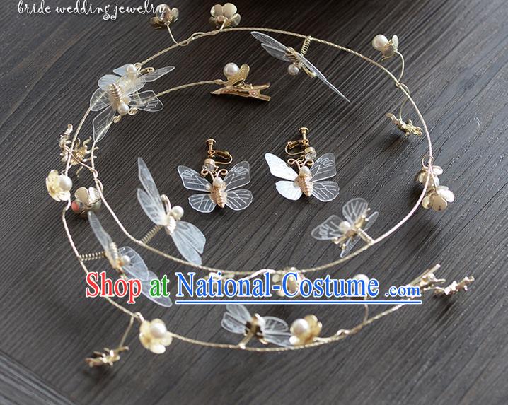 Traditional Jewelry Accessories, Princess Hair Accessories, Bride Wedding Hair Accessories, Headwear, Baroco Style Crystal Butterfly Hair Claw for Women