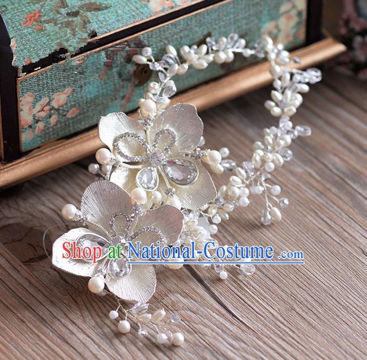 Traditional Jewelry Accessories, Princess Hair Accessories, Bride Wedding Hair Accessories, Headwear, Baroco Style Pearl Crystal Hair Claw for Women