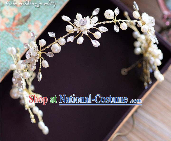 Traditional Jewelry Accessories, Princess Hair Accessories, Bride Wedding Hair Accessories, Headwear, Baroco Style Crystal Pearl Hair Claw for Women