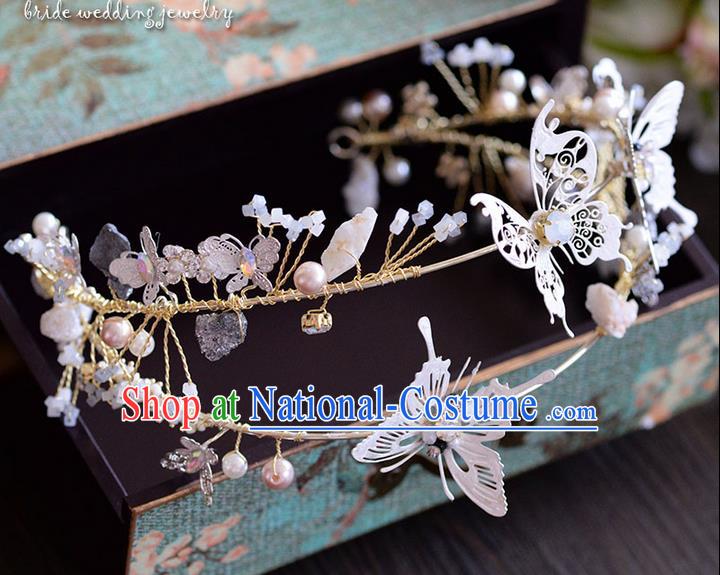 Traditional Jewelry Accessories, Princess Hair Accessories, Bride Wedding Hair Accessories, Headwear, Baroco Style Butterfly Hair Claw for Women