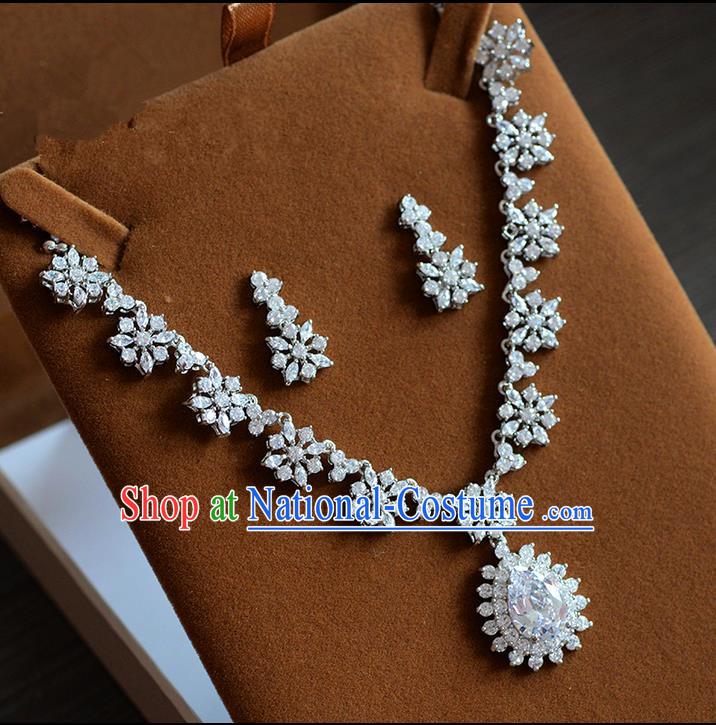 Traditional Jewelry Accessories, Princess Accessories, Bride Wedding Jewelry, Zircon Earrings, Baroco Style Necklace Set  for Women