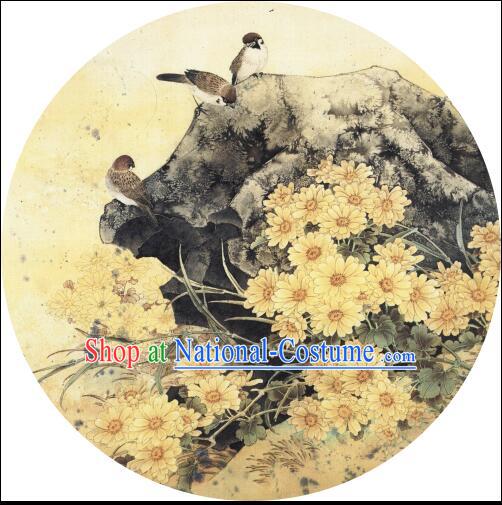 Chinese Classic Handmade Oiled Paper Umbrella Parasol Sunshade Chrysanthemum