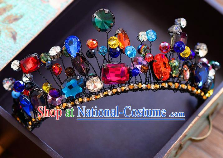 Traditional Jewelry Accessories, Palace Princess Bride Royal Crown, Engagement Retro Royal Crown, Wedding Hair Accessories, Baroco Style Crystal Headwear for Women