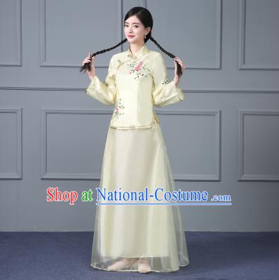 Chinese Traditional Costume Min Guo Time Female Women Clothing Nobel Lady