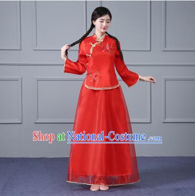 Chinese Traditional Costume Min Guo Time Girl Dress Women Clothing Nobel Lady Female