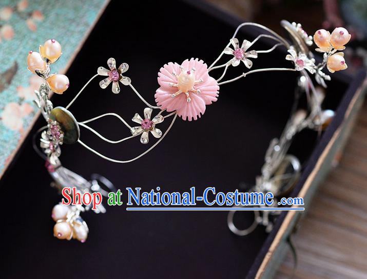 Traditional Jewelry Accessories, Princess Wedding Hair Accessories, Bride Wedding Hair Accessories, Headwear, Baroco Style Handmade Crystal Flowers Hair Claw for Women