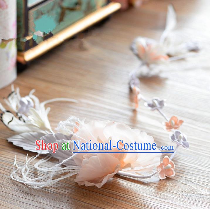 Traditional Jewelry Accessories, Princess Wedding Hair Accessories, Bride Wedding Hair Accessories, Headwear, Baroco Style Handmade Feather Flowers Hair Claw for Women