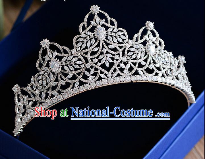 Traditional Jewelry Accessories, Palace Queen Bride Royal Crown, Engagement Royal Crown, Wedding Hair Accessories, Baroco Style Crystal Zircon Headwear for Women