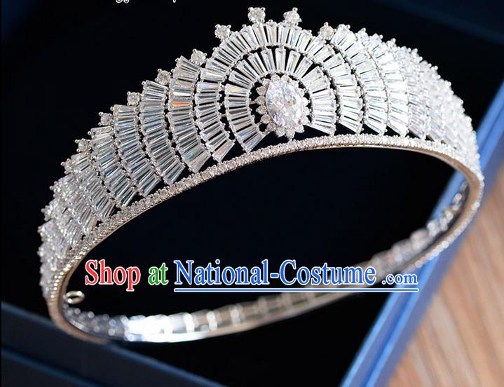 Traditional Jewelry Accessories, Palace Queen Bride Royal Crown, Engagement Royal Crown, Wedding Hair Accessories, Baroco Style Crystal Zircon Headwear for Women