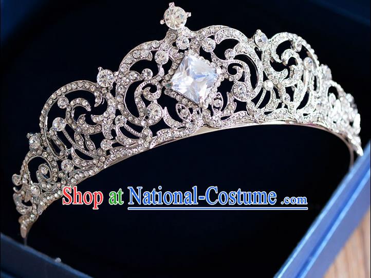 Traditional Jewelry Accessories, Palace Princess Bride Royal Crown, Engagement Royal Crown, Wedding Hair Accessories, Baroco Style Crystal Zircon Headwear for Women