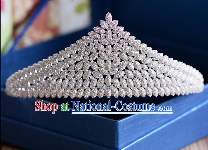 Traditional Jewelry Accessories, Palace Princess Bride Royal Crown, Engagement Royal Crown, Wedding Hair Accessories, Baroco Style Crystal Zircon Headwear for Women