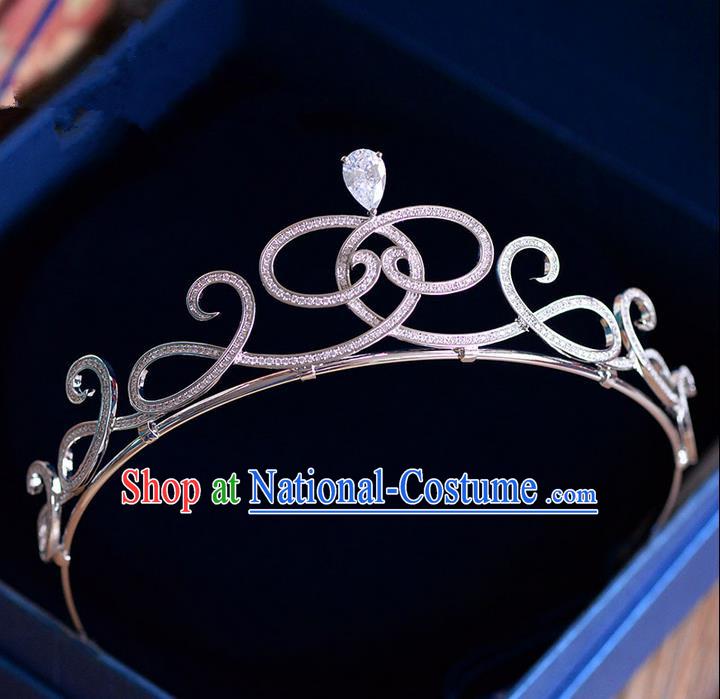 Traditional Jewelry Accessories, Palace Princess Bride Royal Crown, Engagement Royal Crown, Wedding Hair Accessories, Baroco Style Crystal Zircon Headwear for Women