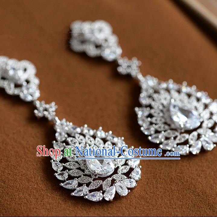 Traditional Jewelry Accessories, Palace Princess Accessories, Wedding Earrings, Crystal Zircon Earring for Women