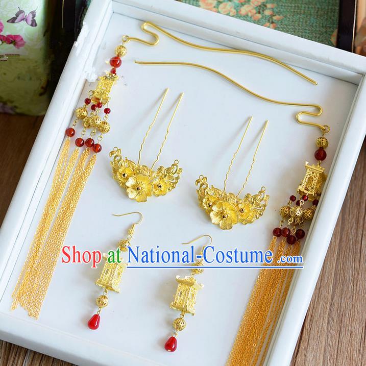 Chinese Ancient Style Hair Jewelry Accessories, Hairpins, Hanfu Xiuhe Suits Wedding Bride Headwear, Headdress, Imperial Empress Handmade Hair Fascinators for Women