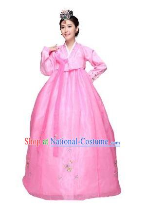 Korean Traditional Costumes Bride Dress Wedding Clothes Korean Full Dress Formal Attire Ceremonial Dress Court Stage Dancing Pink