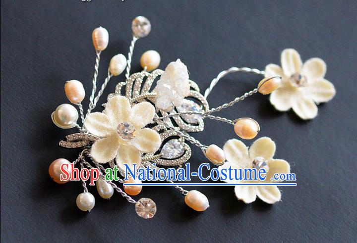Traditional Jewelry Accessories, Princess Wedding Accessories, Bride Wedding Pearl Zircon Brooch for Women
