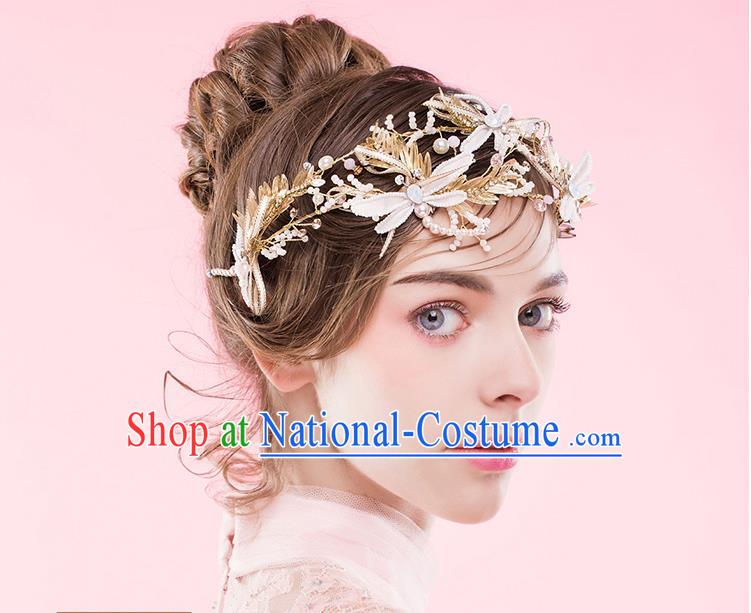 Traditional Jewelry Accessories, Princess Wedding Hair Accessories, Bride Wedding Hair Accessories, Headband, Baroco Style Handmade Crystal Pearl Dragonfly Hair Claw for Women