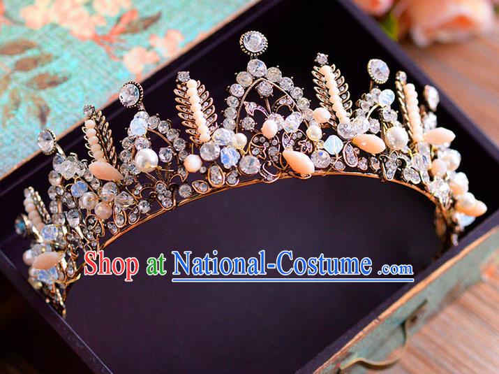 Traditional Jewelry Accessories, Palace Queen Bride Royal Crown, Engagement Retro Royal Crown, Wedding Hair Accessories, Baroco Style Crystal Headwear for Women