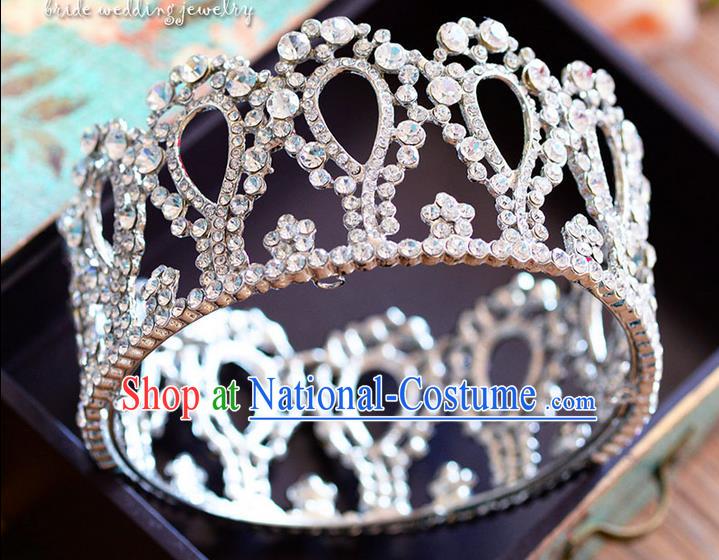 Traditional Jewelry Accessories, Palace Queen Bride Royal Crown, Engagement Retro Royal Crown, Wedding Hair Accessories, Baroco Style Crystal Headwear for Women