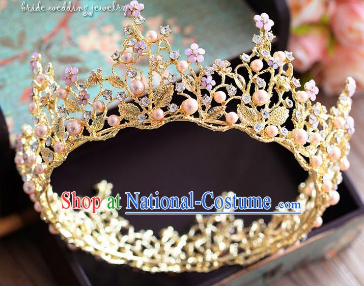 Traditional Jewelry Accessories, Palace Queen Bride Royal Crown, Engagement Retro Royal Crown, Wedding Hair Accessories, Baroco Style Crystal Headwear for Women