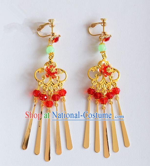 Chinese Ancient Style Jewelry Accessories, Earring, Hanfu Xiuhe Suits Wedding Bride Earrings for Women