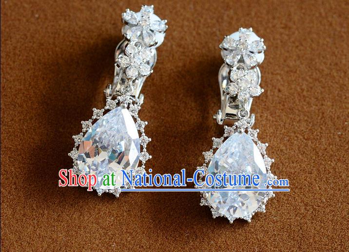 Traditional Jewelry Accessories, Palace Princess Wedding Earring Accessories, Baroco Style Crystal Earrings for Women