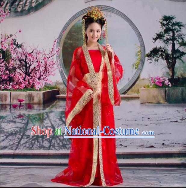 Tang Suit Princess Chinese Traditional Costumes Classic Fairy Stage Show Clothes Red