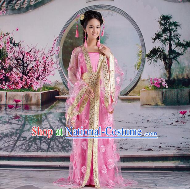 Tang Suit Princess Chinese Traditional Costumes Classic Fairy Stage Show Clothes Pink