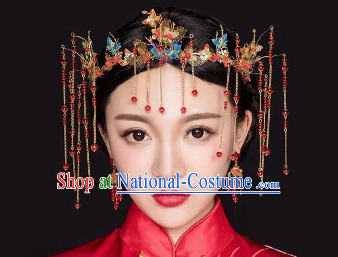 Chinese Ancient Style Hair Jewelry Accessories, Tang Dynasty Hairpins, Hanfu Xiuhe Suits Wedding Bride Headwear, Headdress, Imperial Empress Handmade Hair Fascinators Set for Women