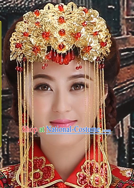 Chinese Ancient Style Hair Jewelry Accessories, Tang Dynasty Princess Hairpins, Hanfu Xiuhe Suits Wedding Bride Headwear, Headdress, Imperial Empress Handmade Hair Fascinators for Women