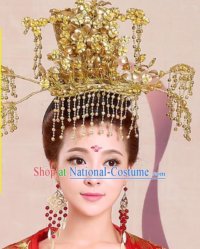 Chinese Ancient Style Hair Jewelry Accessories, Tang Dynasty Princess Hairpins, Hanfu Xiuhe Suits Wedding Bride Headwear, Headdress, Imperial Empress Handmade Hair Fascinators for Women