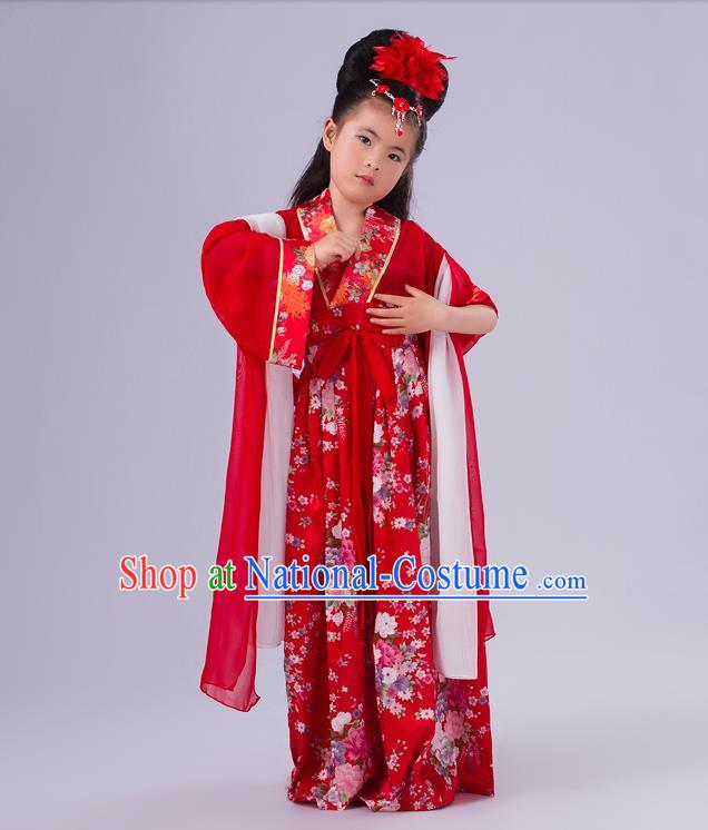 Ancient Chinese Palace Costumes Complete Set, Traditional Han Dynasty Ancient Palace Ru Skirt, Children Clothing, Cosplay Tang Dynasty Fairy Princess Dress Suits for Kids