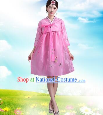 Korean Traditional Dress Women Costumes Bride Dress Clothes Korean Full Dress Formal Attire Ceremonial Dress Court Stage Dancing Pink Top Pink Skirt