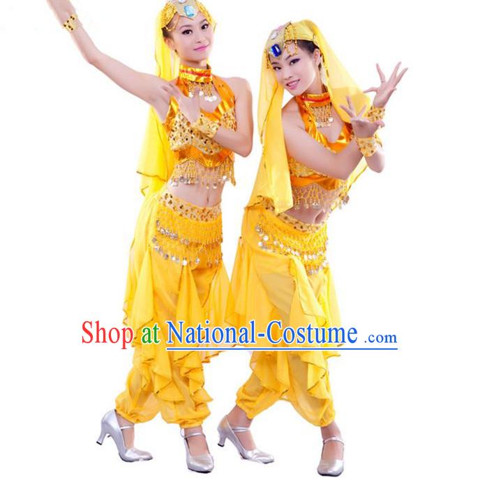 Traditional Indian Dancing Costume, Folk Dance Ethnic Costume, Chinese Xinjiang Nationality Dancing Costumes, Belly Dance Cloth for Women