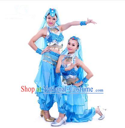 Traditional Indian Dancing Costume, Folk Dance Ethnic Costume, Chinese Xinjiang Nationality Dancing Costumes, Belly Dance Cloth for Women