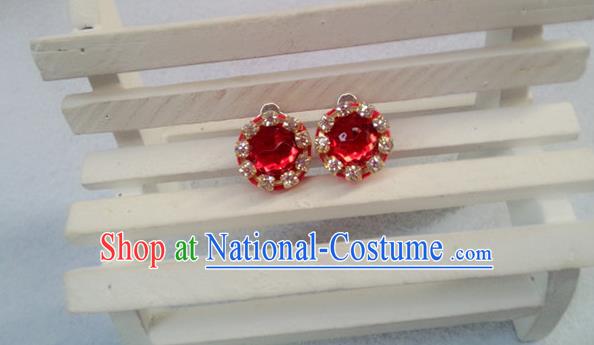 Chinese Wedding Jewelry Accessories, Traditional Xiuhe Suits Wedding Bride Earrings, Ancient Chinese Crystal Earrings