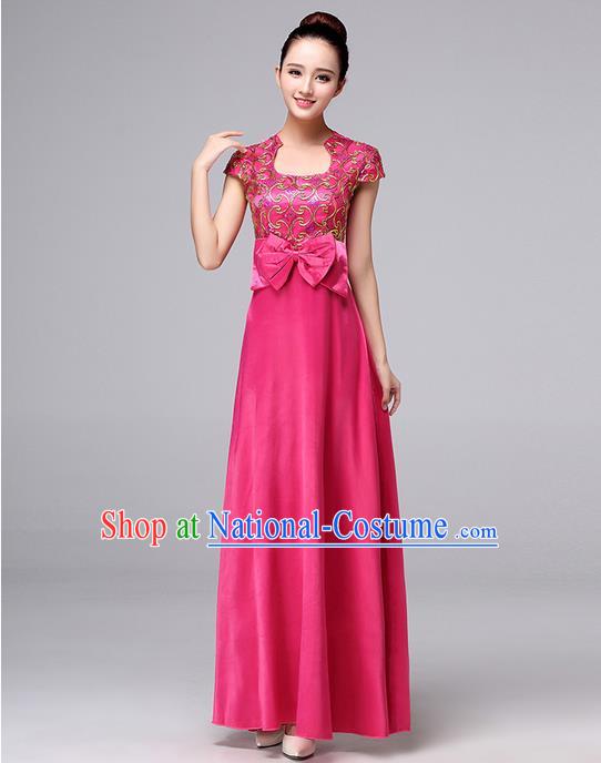 Chinese Classic Stage Performance Chorus Singing Group Dance Costumes, Chorus Competition Costume, Compere Costumes for Women