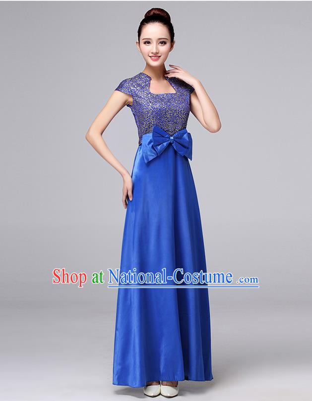 Chinese Classic Stage Performance Chorus Singing Group Dance Costumes, Chorus Competition Costume, Compere Costumes for Women