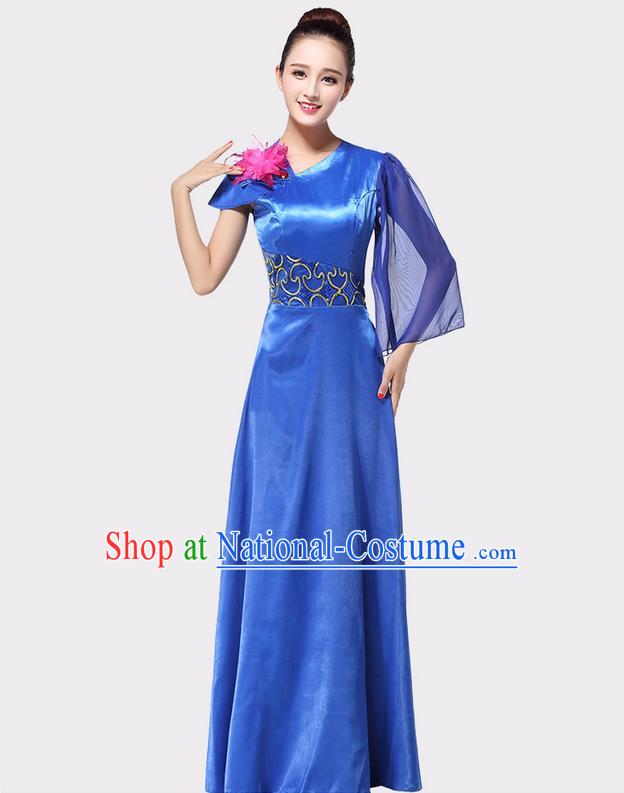 Chinese Classic Stage Performance Chorus Singing Group Dance Costumes, Chorus Competition Costume, Compere Costumes for Women