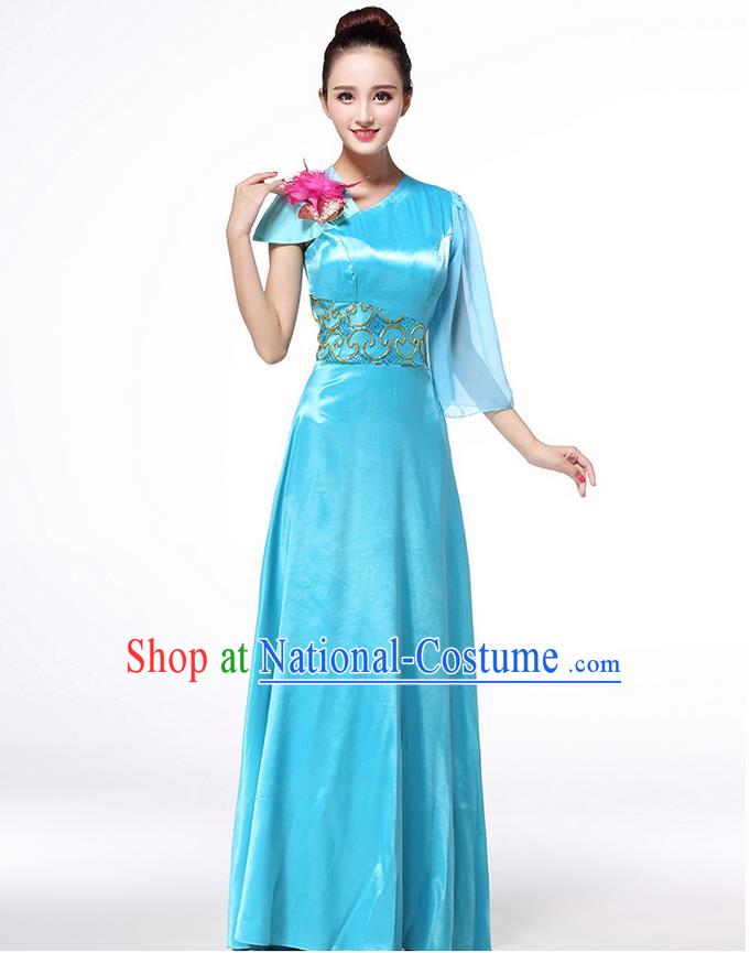 Chinese Classic Stage Performance Chorus Singing Group Dance Costumes, Chorus Competition Costume, Compere Costumes for Women