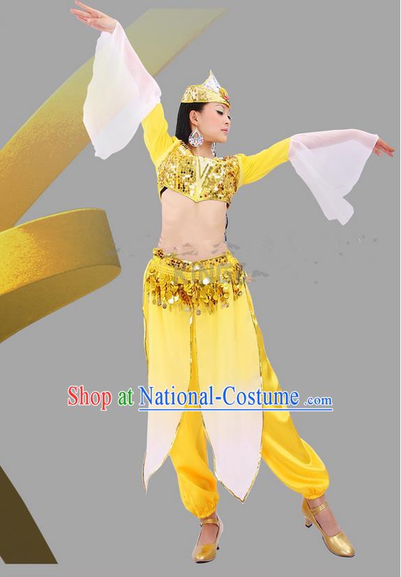 Traditional Indian Dancing Costume, Folk Dance Ethnic Costume, Chinese Xinjiang Nationality Dancing Costumes, Belly Dance Cloth for Women