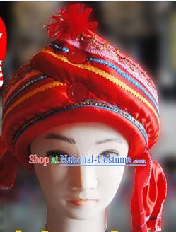 Chinese Traditional Miao Minority Hmong Folk Ethnic Hat, Tujia Minority Hat for Men