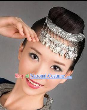 Chinese Traditional Miao Minority Hmong Folk Ethnic Hair Comb, Silver Headwear, Miao Jewelry Accessories Hairpin for Women