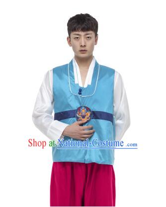 Korean Traditional Formal Dress Set Men Clothes Traditional Korean Traditional Costumes Full Dress Formal Attire Ceremonial Dress Court  Blue