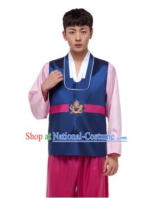 Korean Traditional Formal Dress Set Men Clothes Traditional Korean Traditional Costumes Full Dress Formal Attire Ceremonial Dress Court  Blue