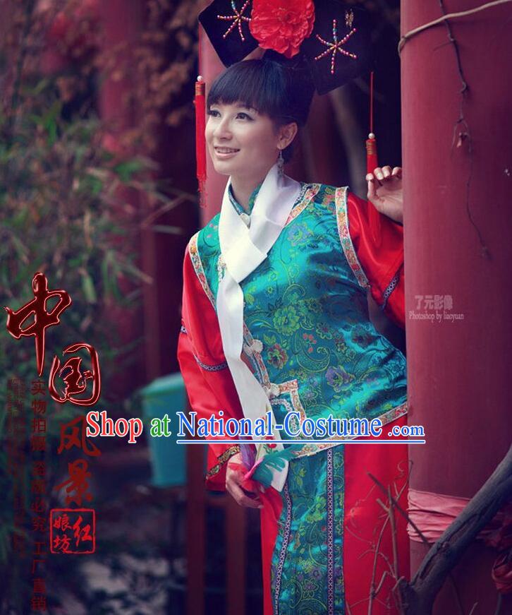 Chinese Traditional Clothes Min Guo Time Female Clothing Nobel Lady Stage costumes Girls