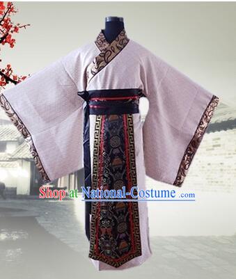 Han Fu Men Tang Suit Chinese Traditional Costumes Officials Straight Fringing Straight-front Shenyi Stage Show Dress