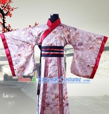 Han Fu Men Tang Suit Chinese Traditional Costumes Officials Straight Fringing Straight-front Shenyi Stage Show Dress